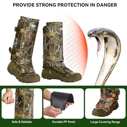 Durable Snake Gaiters for Men/Women - Camo Snake Bite Guards