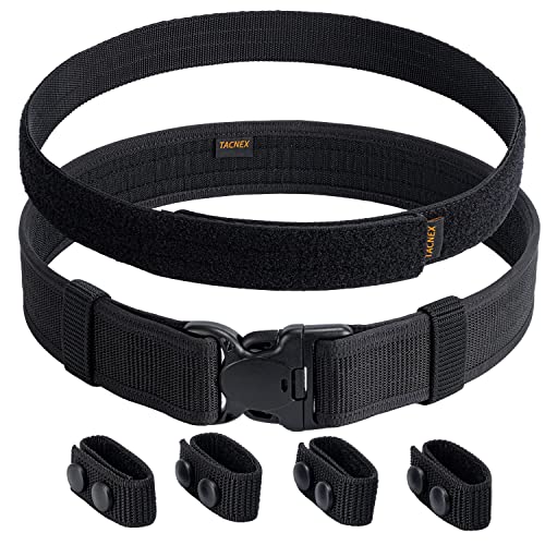 TACNEX Medium Duty Police Nylon Duty Belt with Hook Lining & 4 Keepers - 2 Inch