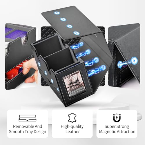 MTG Commander Deck Box with Magnetic Card Holders & Dice Tray