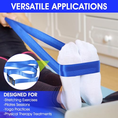 CIATBYYJ Blue Physical Therapy & Yoga Stretch Strap - Adjustable Mobilization Belt