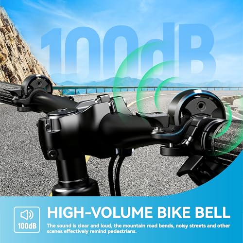 Loud Bike Bell for Adults and Kids - Black, Fits 0.75-1in Handlebars