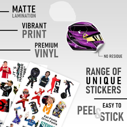 Premium F1 Sticker Pack – 120 Waterproof Racing Decals