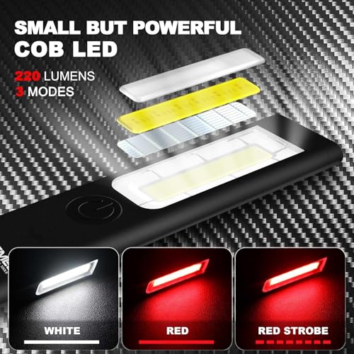 Rechargeable Mini EDC Flashlight - 200 Lumens Slim Light, Black