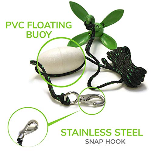 Kayak Anchor Kit 3.5 lb Folding Grapnel Anchor with 25 ft Rope, Green