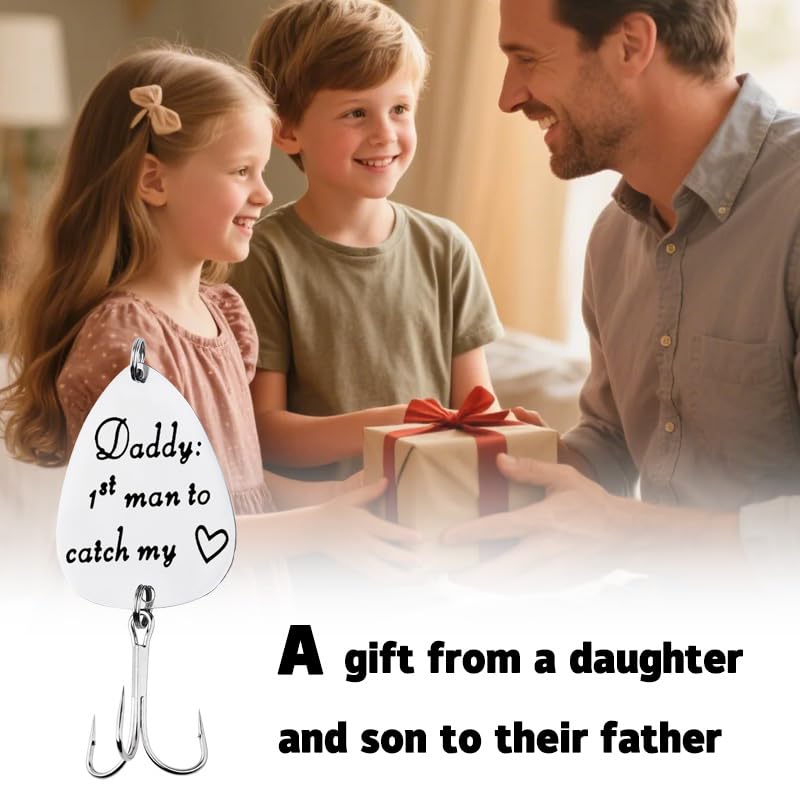 Engraved Daddy Fish Hook - Personalized Fishing Gift for Dad