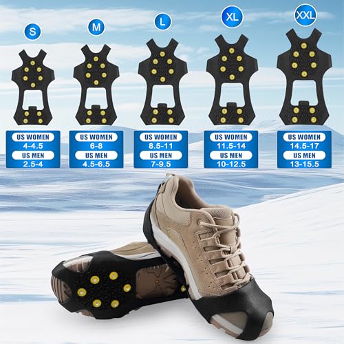 Ice Traction Cleats for Shoes & Boots - Large (7-9.5 Men/8.5-11 Women)
