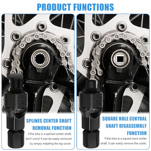 2-Piece Bike Crank Puller Tool - Universal Square Taper & Splined Crank Remover
