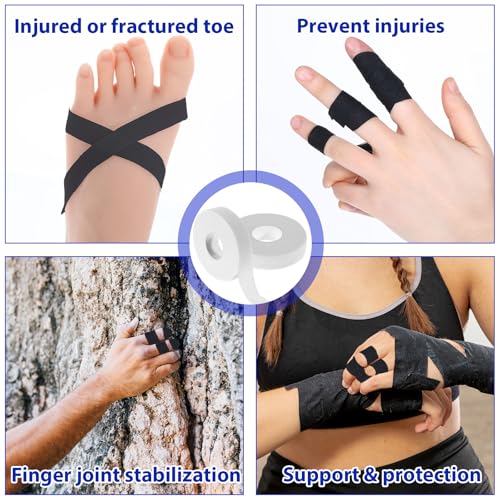 Athletic Finger Tape - 2 Rolls, 0.6-Inch x 32-Feet, Black