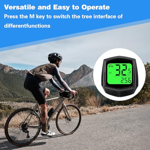 Wireless Bicycle Speedometer with Auto Wake-Up & Backlight