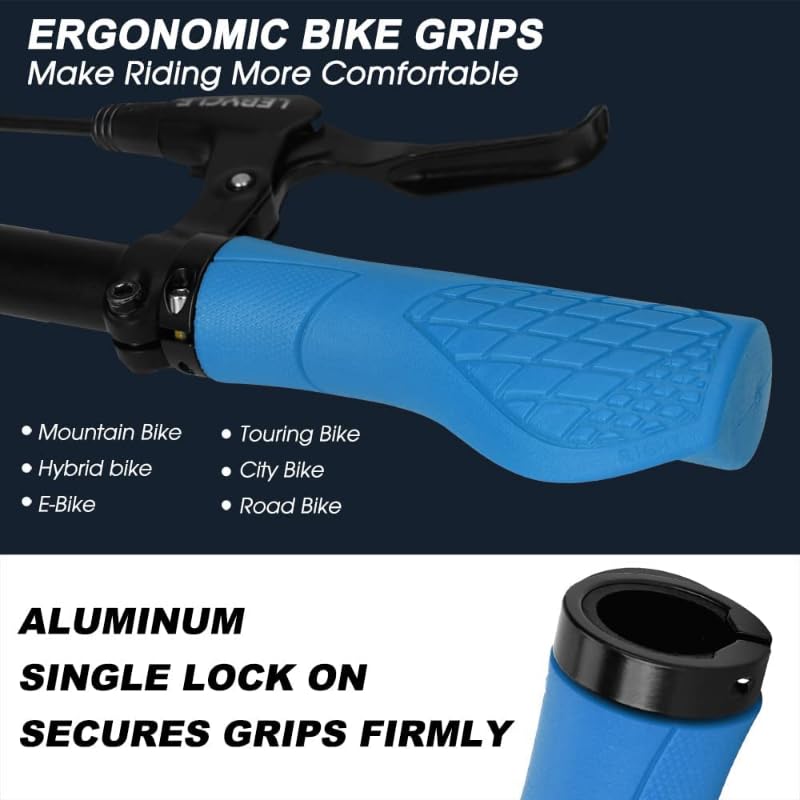 Ergonomic Lock-On Bike Grips - Non-Slip Comfort for Mountain & Hybrid Bikes