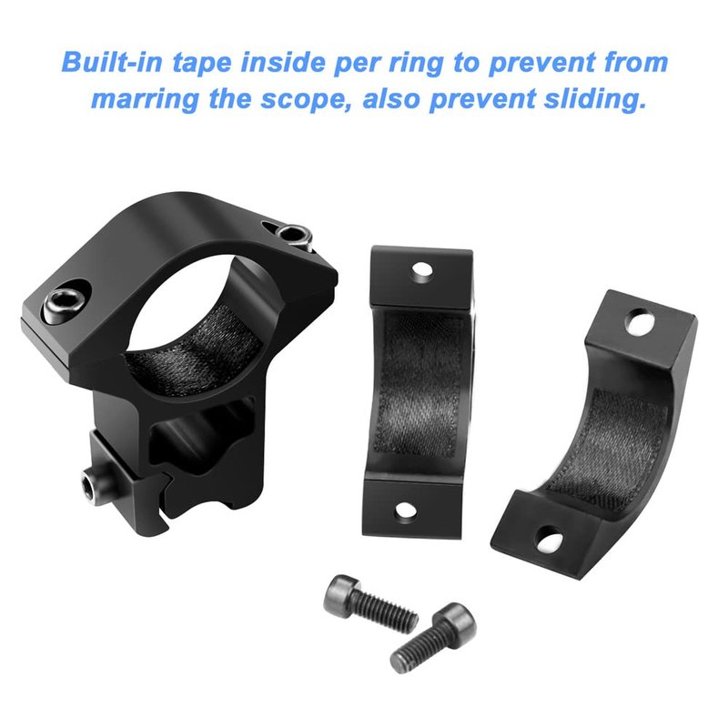 Modkin 11 mm Dovetail Scope Mounts for 1'' Scope Tube High Profile for Airguns or Premium .22 Rifles, 2 Pieces