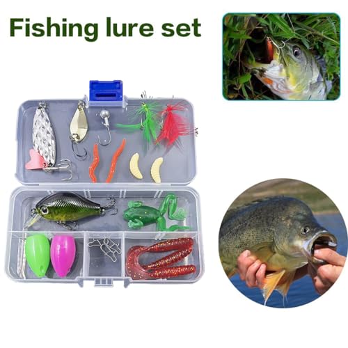 20-Piece Fishing Lures Kit with Tackle Box - Crankbaits, Jigs & More