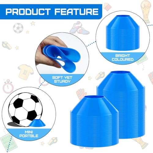 30 Mini Soccer Cones for Agility Training and Sports Drills