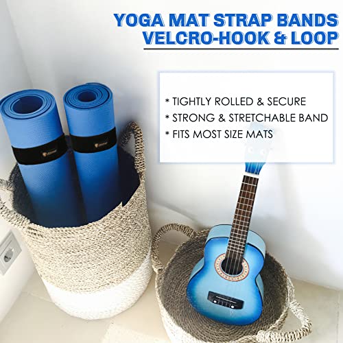Yoga Mat Strap - Heavy Duty Bungee Organizer, 2 Pack - Black
