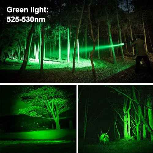 M7 Hunting Flashlight: 525nm-530nm Green Hunting Light Kit Rifle Flashlight Long Range for Predator Hog Light