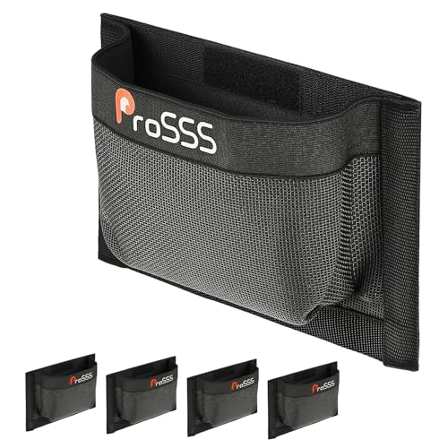 ProSSS 4pc 10x7in Self-Adhesive Marine Mesh Storage Bags – Waterproof Tool & Accessory Organizer