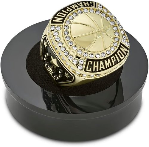 Express Medals Gold Basketball Champion Rings - 12 Pack Trophy Awards for Winners & Tournaments