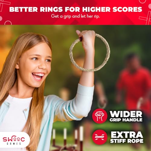 Rustic Ring Toss Game - All Weather - Standard Edition with 15+ Games Included