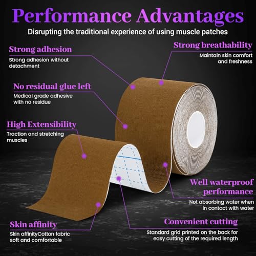 VityElk Kinesiology Tape Beige 80 Precut Strips Waterproof & Hypoallergenic