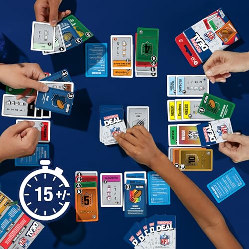 Monopoly Deal NFL Edition Card Game - Fast-Paced Family Fun