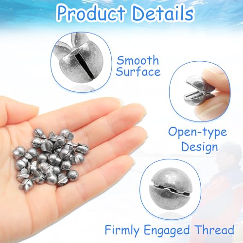 Split Shot Fishing Weights Sinkers - 150 Pcs Open Mouth Design