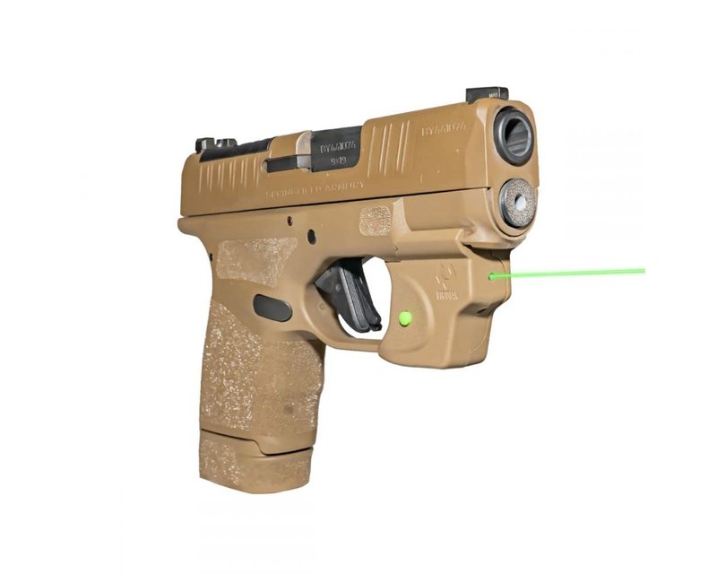 Viridian E Series Green Laser Sight for Springfield Hellcat, Gun Sight with Ambidextrous On and Off Switch, FDE