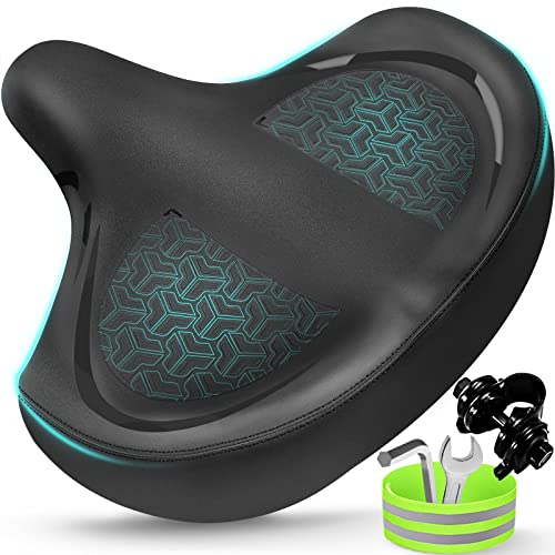 Extra Wide Bike Seat - Comfortable Saddle for Peloton & Electric Bikes - Black