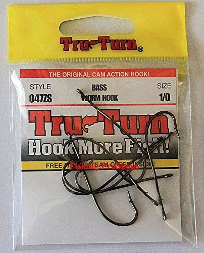 1/0 Bronze Worm Fishing Hooks - 7 Pack