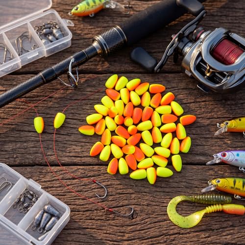 Fishing Floats - 60 Pieces Foam Snell Indicators - Red Yellow Medium
