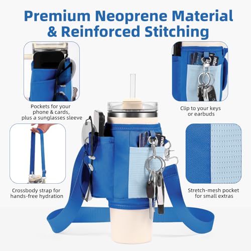 Insulated Crossbody Bag for Stanley 40 oz Tumbler - Blue