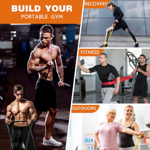 JAKKOFOXX Multicolor Resistance Bands Set (5-125 lbs) – Pull-Up, Stretching & Exercise Bands