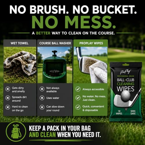 ProPlay Ball & Club Cleaning Wipes 1 Count Pack – Unscented, Resealable