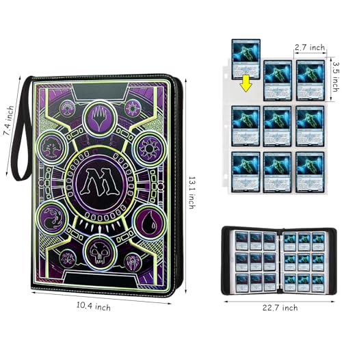 MTGPRO Purple 9-Pocket Card Binder Holds 720 Cards for Trading & Gaming Cards