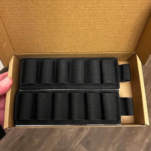 6 Round Shotgun Shell Holder Carrier - Black, Pack of 4