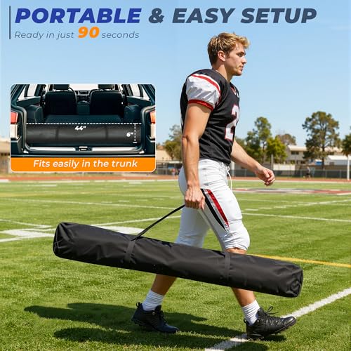 7x7ft Football Throwing Net for QB Training - Red, Portable & Stable