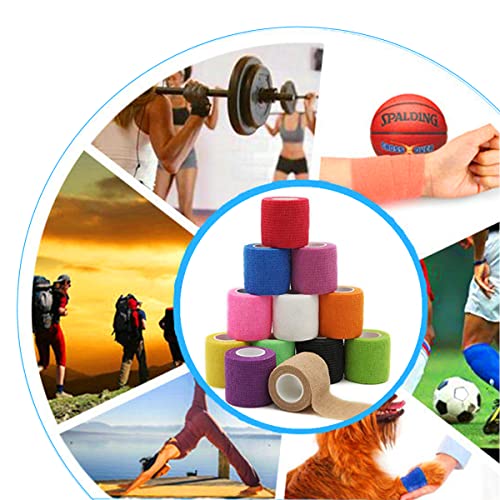 Self-Adhesive Elastic Bandage Wrap - 12 Pack, 2" x 5 Yards