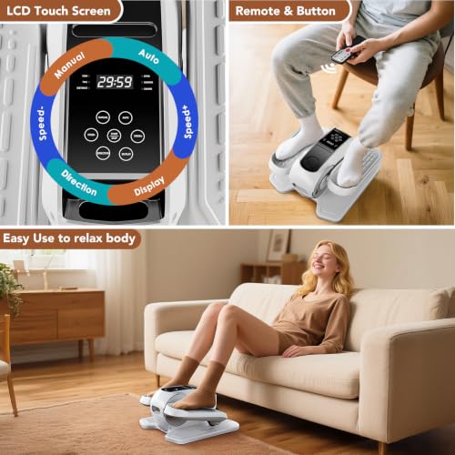 Under Desk Elliptical Exercise Machine - 12 Speeds, Black & White