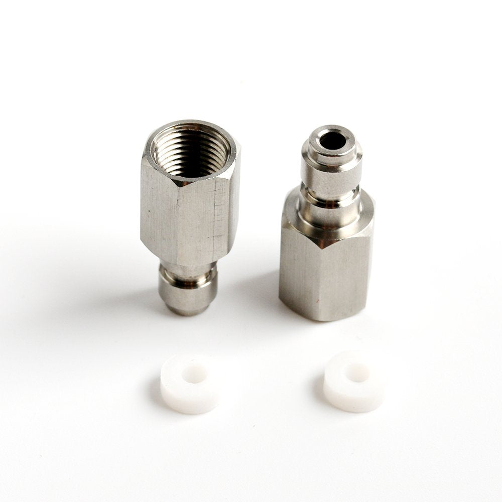 IORMAN Universal 8mm Quick-Disconnect Plug Adapter 1/8 NPT Female Thread Paintball Fittings with Sealing O-Ring