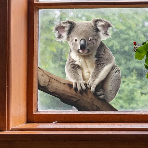 Cute Koala Wall Decal 3D Koala Wall Sticker Removable Peel & Stick Animal Wall Art Decor Stickers for Kids Baby Classroom Living Room Nursery