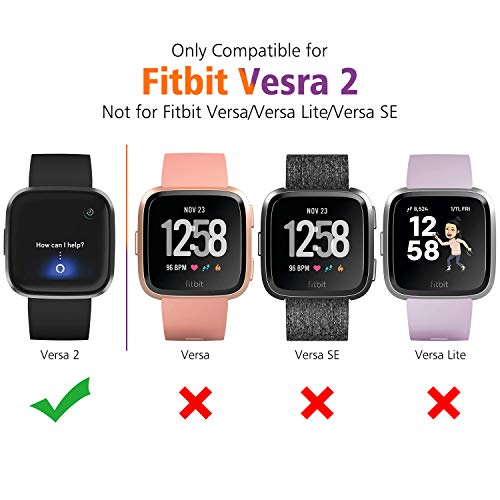 Fitbit Versa 2 Screen Protector - HD Tempered Glass Case - Transparent