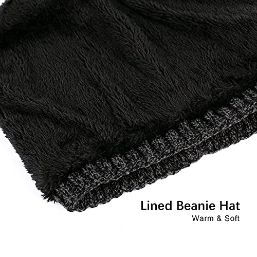Warm Slouchy Knit Beanie Hat for Men & Women - Dark Grey