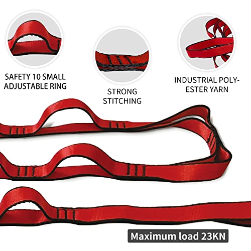Aerial Yoga Hammock Daisy Chains Strap - 40" Red, 22kN Strength
