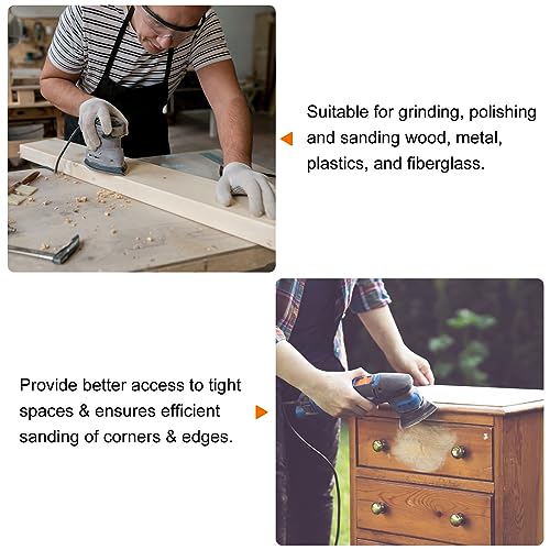 HARFINGTON 60pcs Triangular Hook & Loop Sandpapers 600/800/1000/1200/1500/2000 Grits 3-1/8" Aluminum Oxide Sanding Pads Mouse Detail Sander Papers Multitool Sheets Set (10pcs of Each Grits)