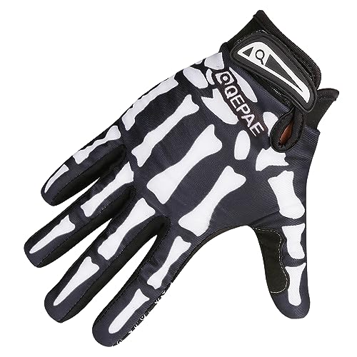 Skeleton Cycling Gloves for Men, Women & Kids - Black, Small