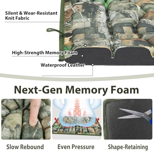 ANGAR Hunting Seat Cushions, Silent Memory Foam Camouflage Tree Stand Pad - Variation 1