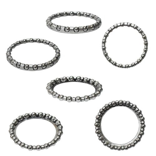 Lotatheta 5 Sets Each 9 Sizes Bike Ball Bearing Headset Retainer Crank Caged Wheel 4mm to 8mm / 1/6” to 1/3“ Repair Accessories Silver