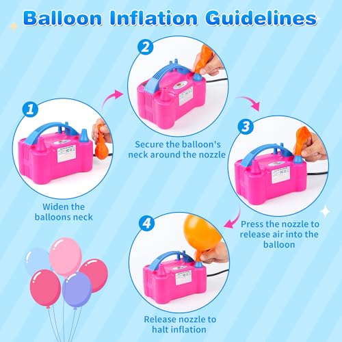 Electric Balloon Pump - Portable Dual Nozzle Inflator for Parties