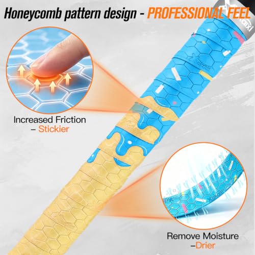 AKAIXI Blue Ice Cream Baseball Bat Grip Tape 1.1mm for Baseball & Softball
