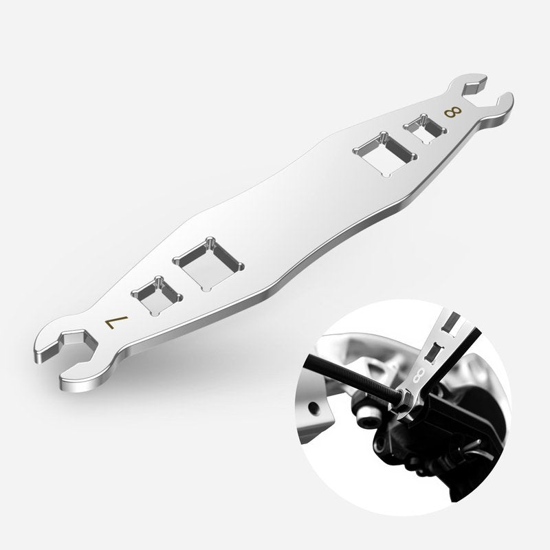 Vaasee Flare Nut Wrench 7mm 8mm with 1/4” 3/8” Drive, Cr-V Steel + Ni-Cr Plating Bike Brake Hoses Flare Nut Wrench Tool for Road Mountain Bikes