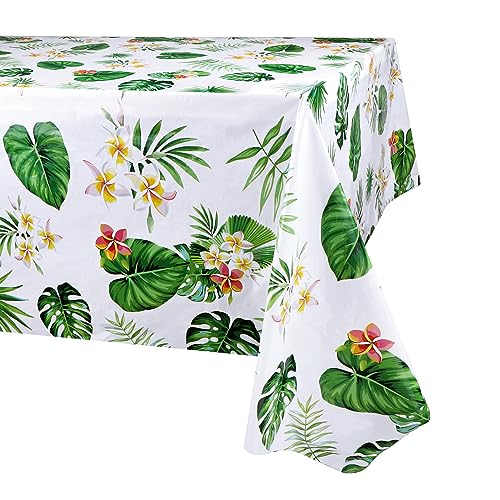 PHOGARY 6 Pack Hawaiian Luau Tablecloths 51x86in Tropical Party Decor